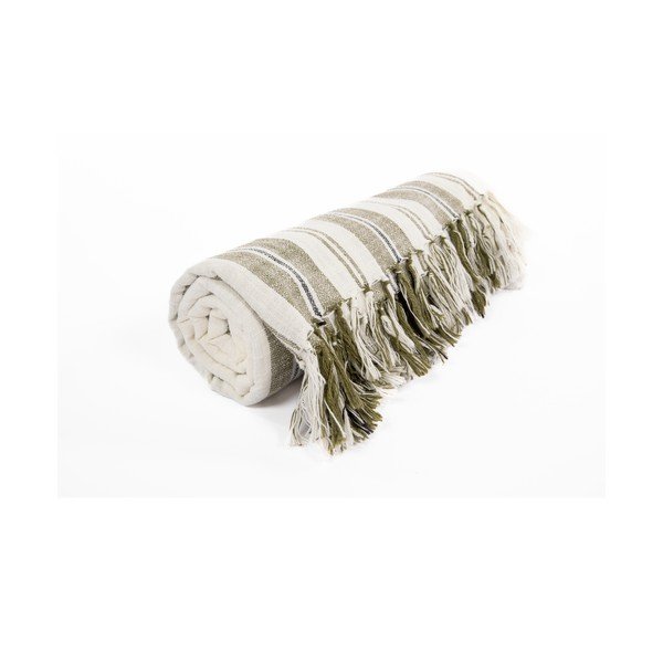 Žalios spalvos iš medvilnės antklodė ir pledas 150x200 cm Indira – Tiseco Home Studio-image-4