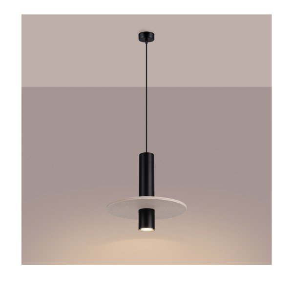 Juodos spalvos/smėlio spalvos iš metalo kabantis šviestuvas ø 30 cm Olisa – Sollux-image-2