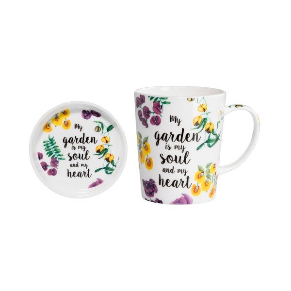 "Maxwell & Williams Soul Heart" kaulinio porceliano puodelio ir padėklo rinkinys, 400 ml