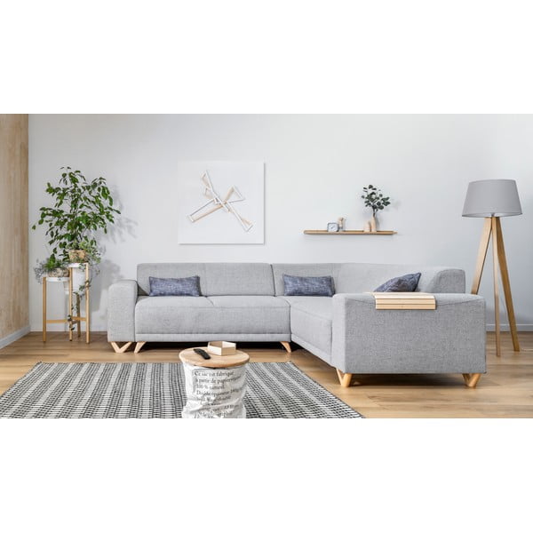 Šviesiai pilkos spalvos sulankstoma/su sandėliavimo vieta kampinė sofa (su dešiniuoju kampu/„L“ formos) Classy Sophie – Miuform-image-1