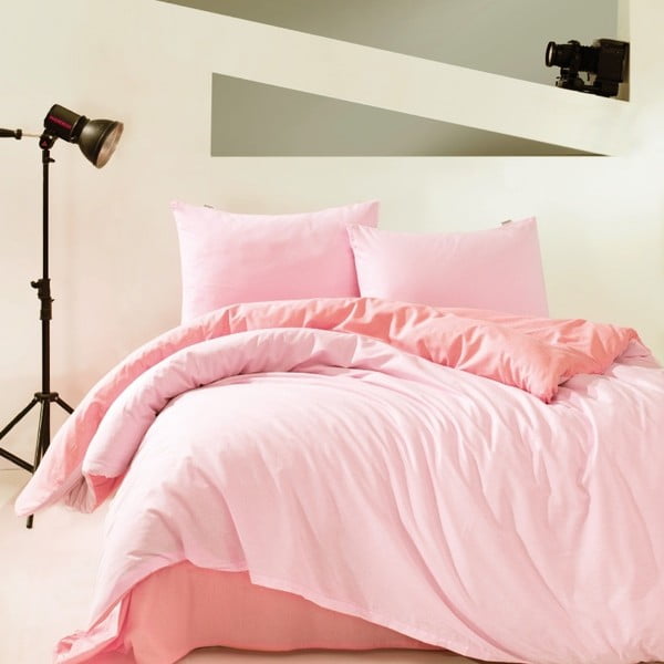 Rožinė medvilninė patalynė su paklode "Marie Claire Suzy", 160 x 220 cm