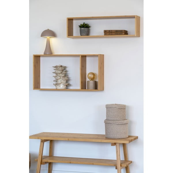 Iš bambuko kelių aukštų sieninė lentyna natūralios spalvos 70 cm Ember – House Nordic-image-3