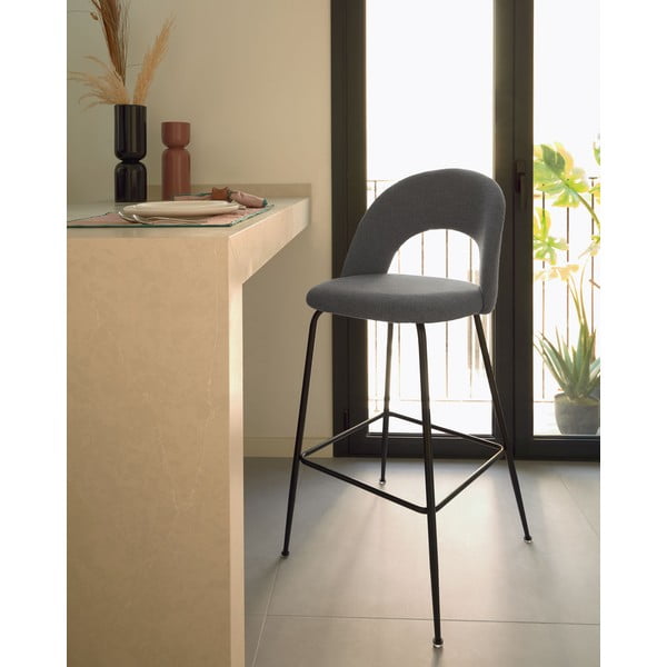 Baro taburėtės pilkos spalvos 4 vnt. (sėdynės aukštis 63 cm) Mahalia – Kave Home-image-1
