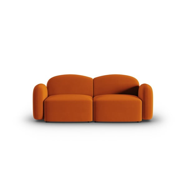 Sofa oranžinės spalvos iš velveto 194 cm Blair – Micadoni Home