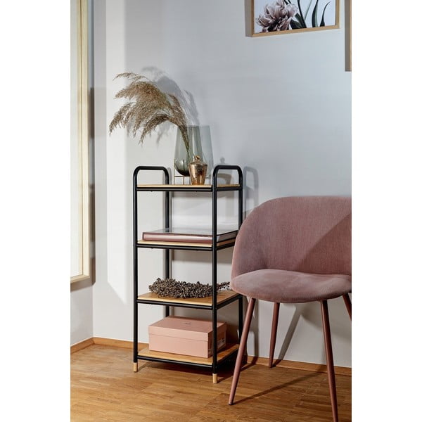 Iš metalo vonios lentyna juodos spalvos/natūralios spalvos 42x94,5 cm Loft – Wenko-image-1