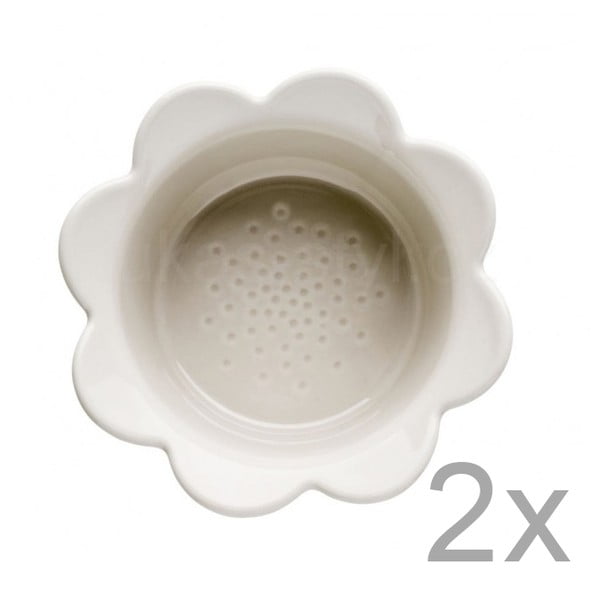 2 smėlio spalvos porcelianinių dubenėlių rinkinys "Sagaform Piccadilly Flowers", 13 x 6,5 cm
