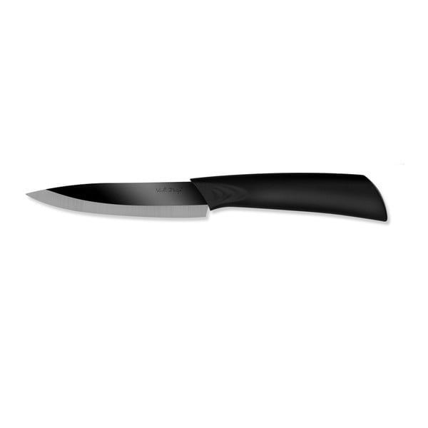 Keraminis peilis poliruota geležte, 10 cm, juodos spalvos