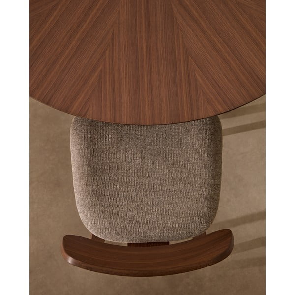 Smėlio spalvos/tamsiai rudos spalvos valgomojo kėdė iš riešutmedžio Gena – Kave Home-image-1