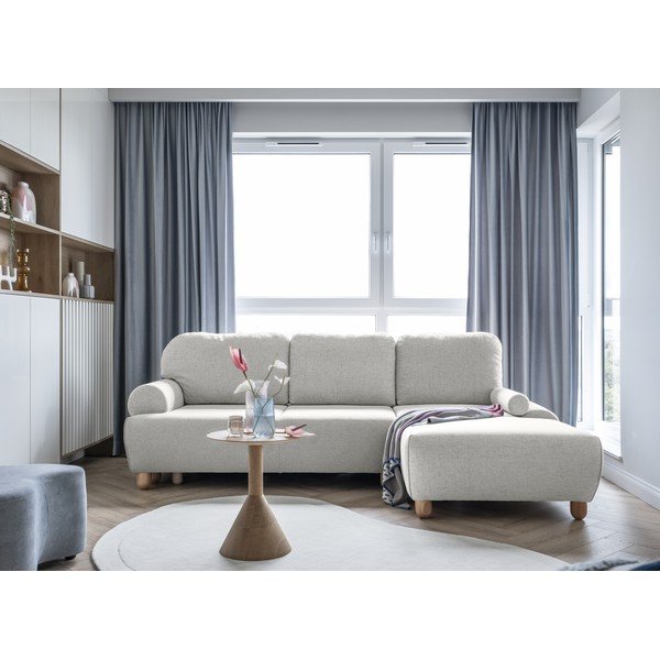 Kreminė kampinė sofa-lova (dešinysis kampas) Bouncy Olli - Miuform-image-4