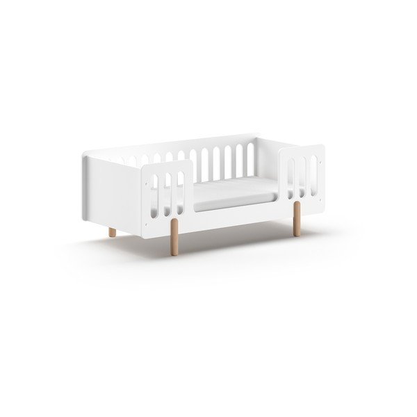 Vaikiška lova iš pušies masyvo baltos spalvos 70x140 cm SMILE – Vipack-image-2