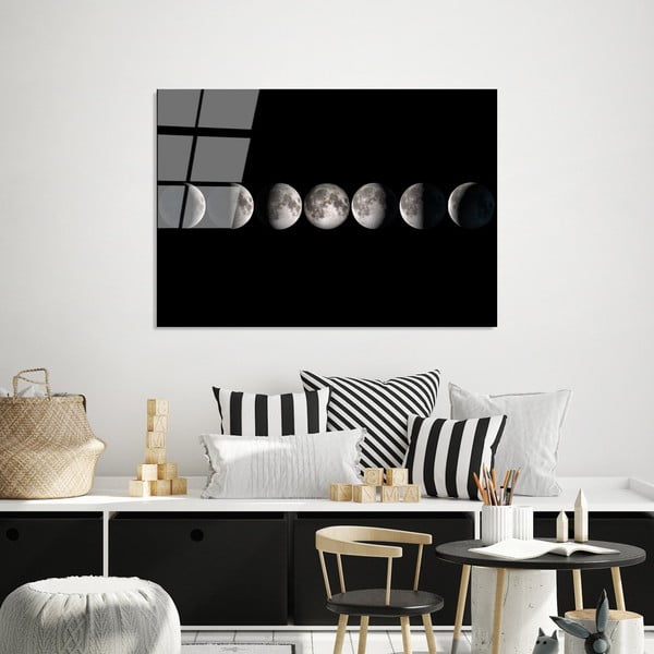 Paveikslas ant stiklo 100x70 cm Moon Phases - Wallity-image-2