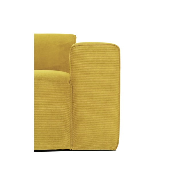 Geltonos spalvos aksominės modulinės sofos elementas Scandic Sting, 101 cm, dešinysis kampas-image-4