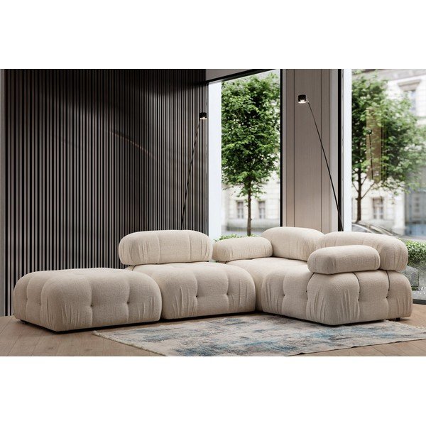 Modulinė sofa kreminės spalvos iš boucle Bubble – Artie-image-4
