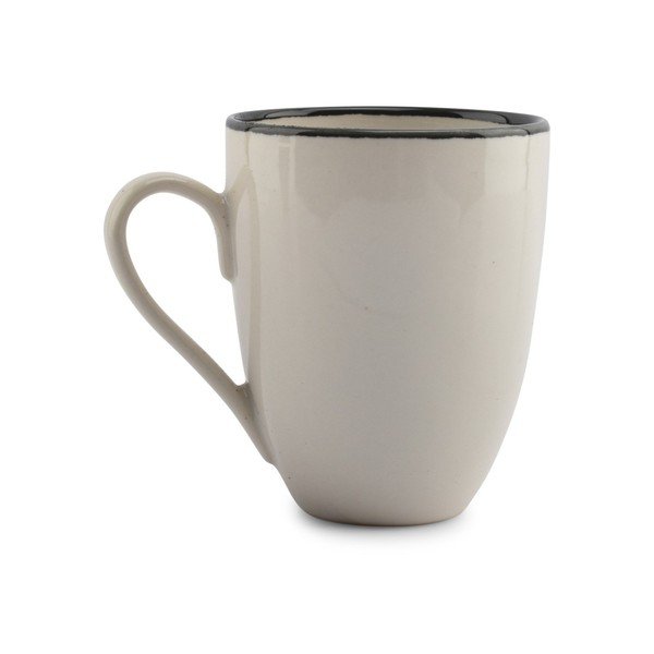 Juodos spalvos/kreminės spalvos iš molio puodelis 350 ml Gravel – ONA