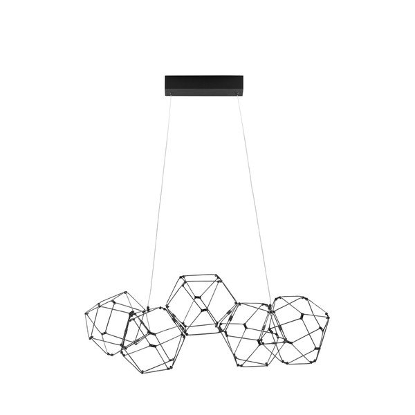 Juodos spalvos iš aliuminio kabantis šviestuvas LED Nebula – Nova Luce