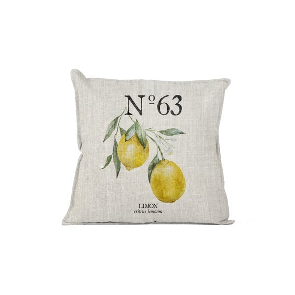 Geltonos spalvos dekoratyvinė pagalvėlė Linas Really Nice Things Lemons, 45 x 45 cm