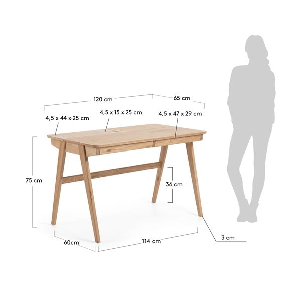 Darbo stalas Kave Home Jakes Natural, 120 x 65 cm-image-4