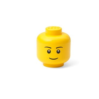 Geltonos spalvos daiktų laikymo dėžutė LEGO® Boy, 10,5 x 10,6 x 12 cm