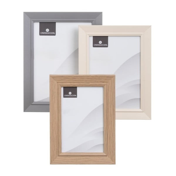 Pastatomi/pakabinami rėmai rudos spalvos/natūralios spalvos 3 vnt. 14x19 cm – Casa Selección