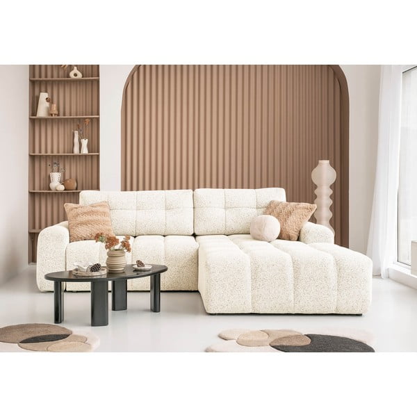 Kreminės spalvos sulankstoma/su sandėliavimo vieta modulinė kampinė sofa (su dešiniuoju kampu) Lulu – Miuform-image-1