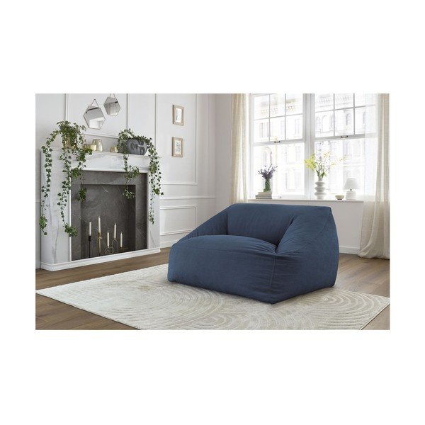 Tamsiai mėlynos spalvos sėdmaišis iš kordinio velveto Lilibet – Bobochic Paris-image-1