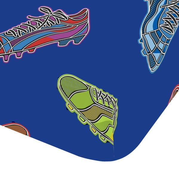 Mėlynos spalvos viengulė vaikų patalynė su guma 90x190 cm Bright Football – Catherine Lansfield