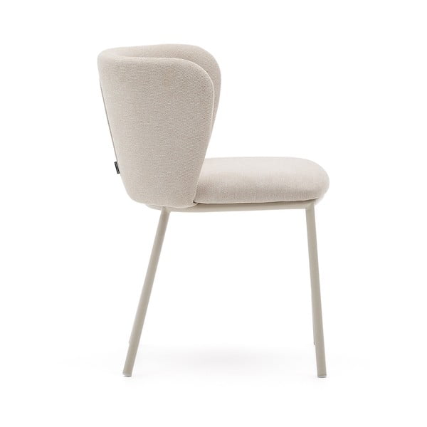 Smėlio spalvos iš audinio valgomojo kėdė Ciselia – Kave Home-image-4