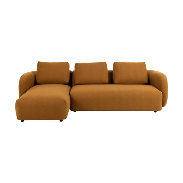 Kampinė sofa iš boucle garstyčių spalvos (su kairiuoju kampu) Imola – Bonami Selection