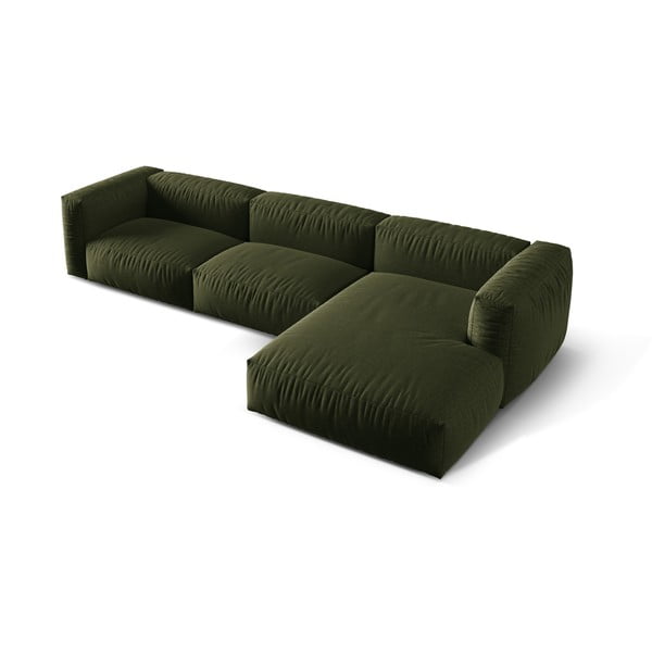 Modulinė kampinė sofa žalios spalvos (su dešiniuoju kampu) Martina – Micadoni Home-image-2