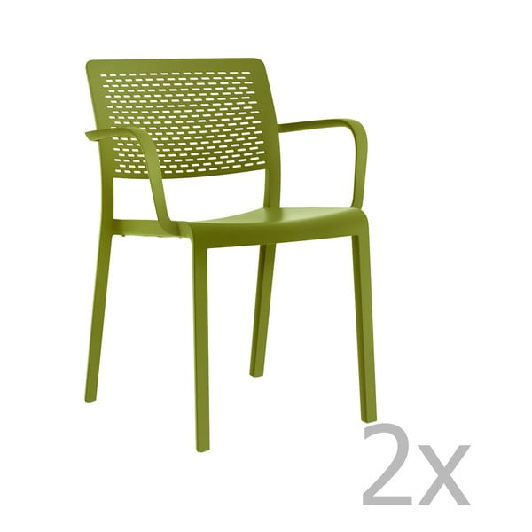 2 žalių sodo kėdžių rinkinys "Resol Trama