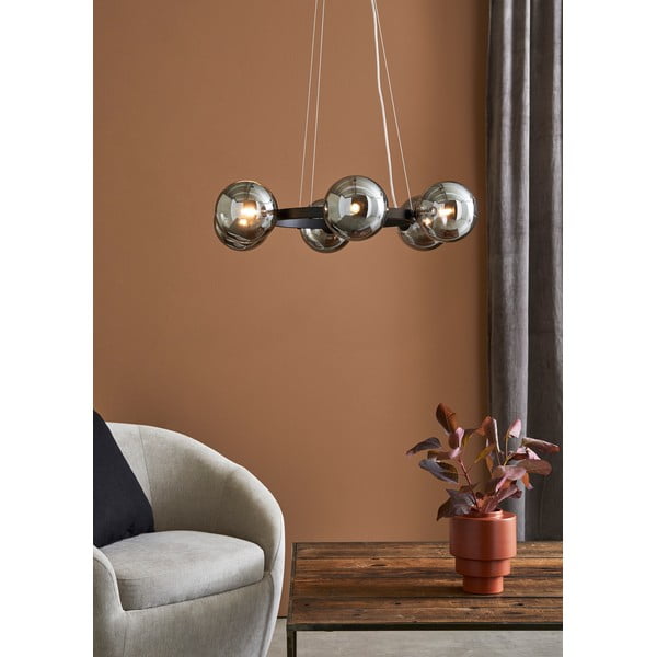 Juodos spalvos pakabinamas šviestuvas Markslöjd Circle 6L-image-2