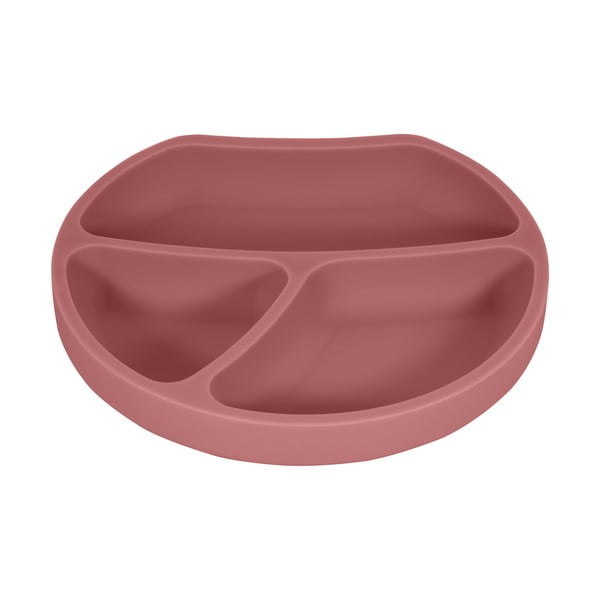Iš silikonas vaikiška lėkštė raudonos plytų spalvos 19x20,5 cm Dusky Pink – Kindsgut-image-3