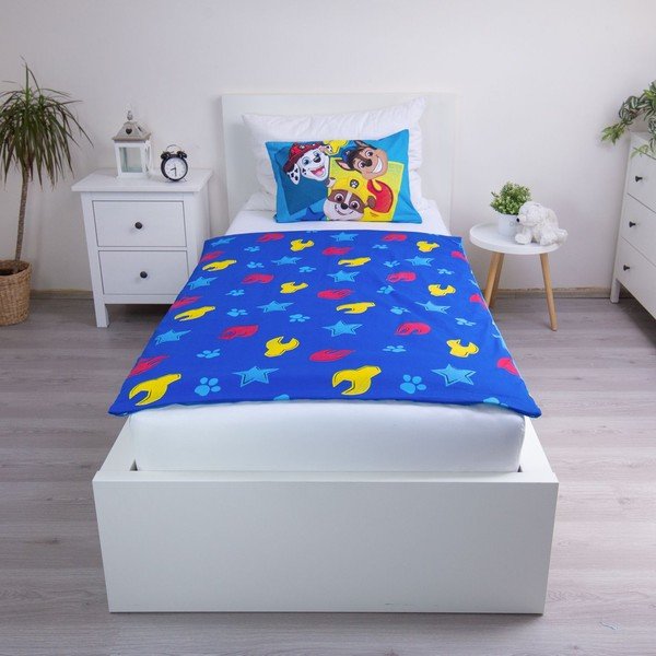 Mėlynos spalvos iš medvilnės vaikiška patalynė vaikiškai lovai 100x135 cm Paw Patrol "Pawsome days ahead" – Jerry Fabrics-image-2