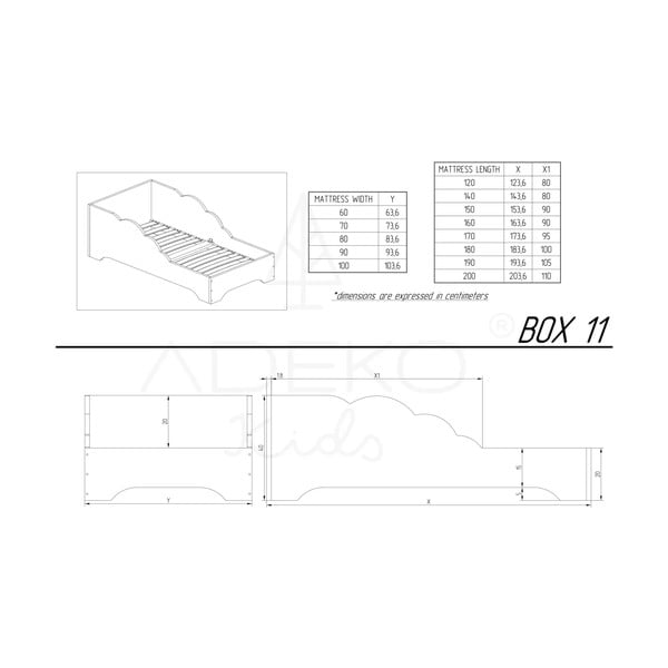 Vaikiška lova iš pušies medienos 70x160 cm Box 11 - Adeko-image-3