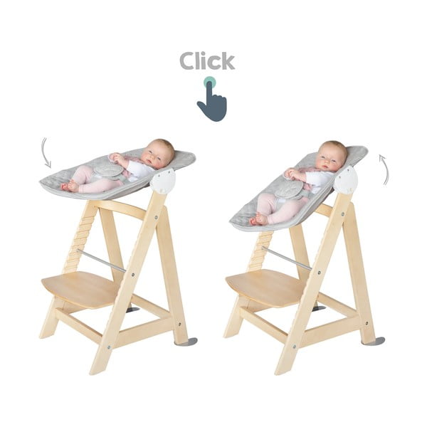 Šviesiai pilkos spalvos/natūralios spalvos maitinimo kėdutė Style Born Up 2in1 – Roba-image-4