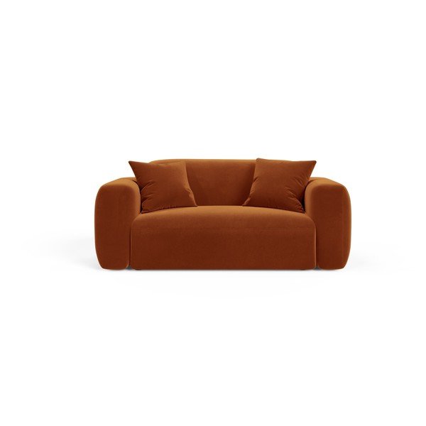 Terakotos spalvos iš velveto sofa 180 cm Strino – Cosmopolitan Design