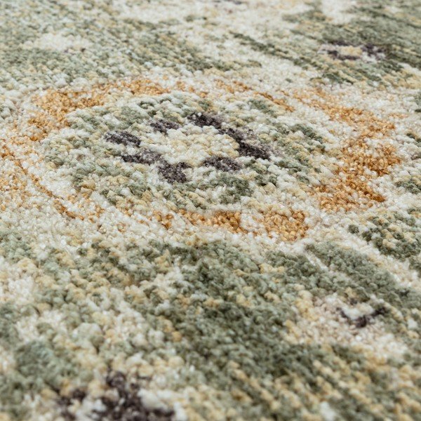 Rankų darbo žalios spalvos/smėlio spalvos kilimas 80x160 cm Heriz Ornate – Asiatic Carpets-image-3