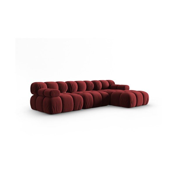 Sofa raudonos spalvos iš velveto 285 cm Bellis – Micadoni Home-image-3