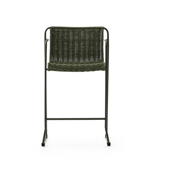 Žalios spalvos metalinė sodo baro taburetė Maurina – Kave Home-image-2