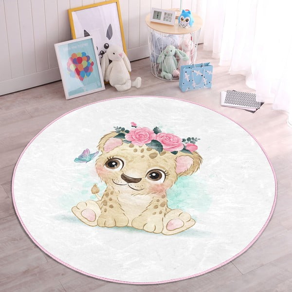 Vaikiškas kilimas baltos spalvos ø 100 cm Comfort – Mila Home-image-2