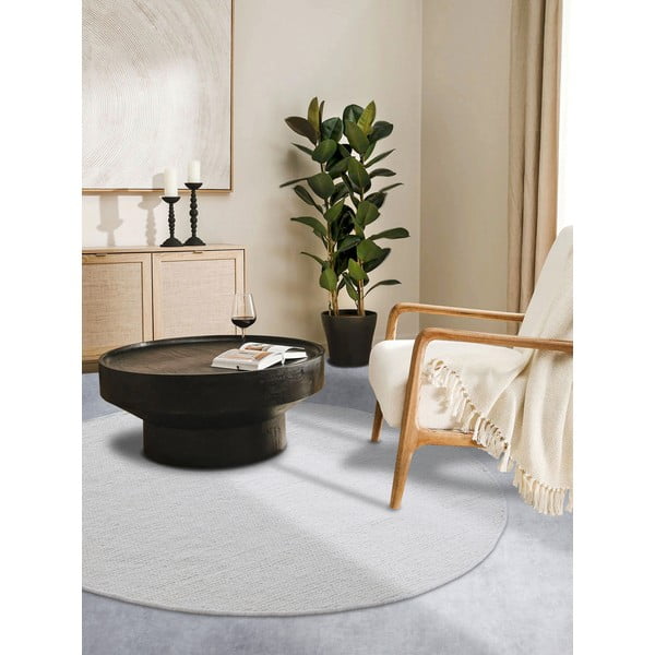 Rankų darbo baltos spalvos iš vilnos apvalios formos kilimas ø 160 cm Francois – Villeroy&Boch-image-1