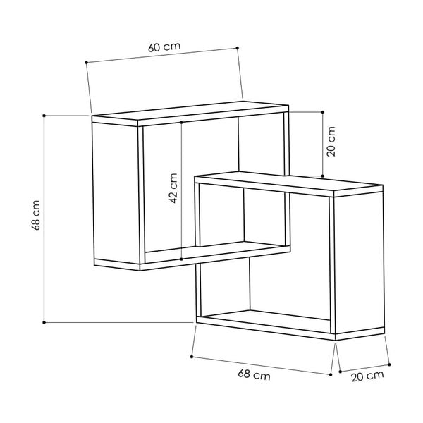Balta kampinė sieninė lentyna Homitis Ring-image-2