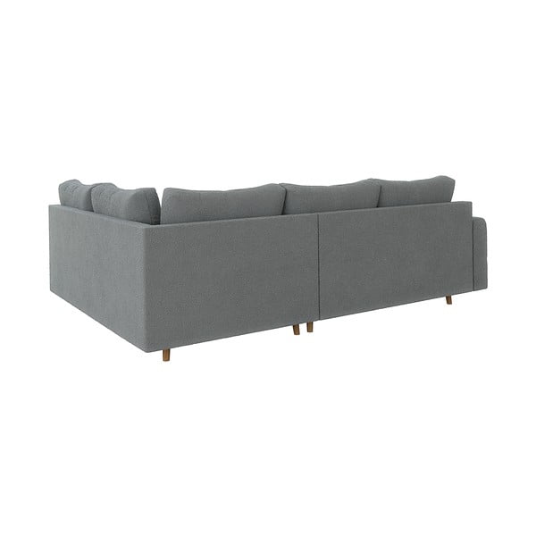Pilkos spalvos iš boucle kampinė sofa (su dešiniuoju kampu/„L“ formos) Ariella – Ropez-image-2