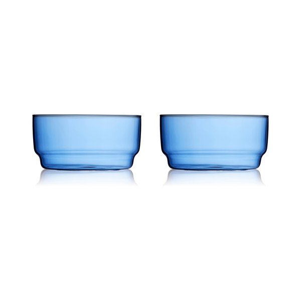 Mėlynos spalvos iš stiklo  maži dubenys 2 vnt. 500 ml Torino – Lyngby Glas