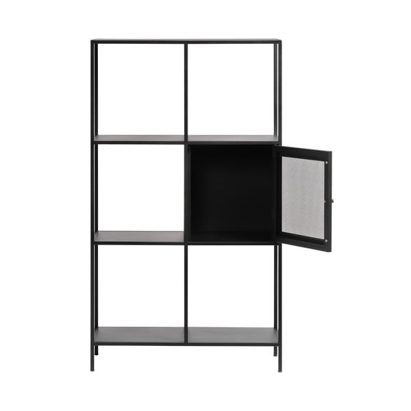 Juoda metalinė knygų spinta 80x138 cm Malibu - Unique Furniture-image-3