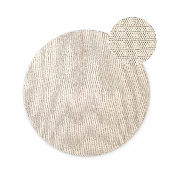 Rankų darbo kreminės spalvos iš vilnos apvalios formos kilimas ø 200 cm Richmond Diana – Ted Baker