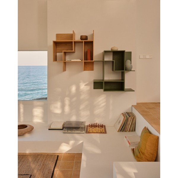 Žalios spalvos modulinė lentyna 80x80x25 cm Ina – Kave Home-image-4