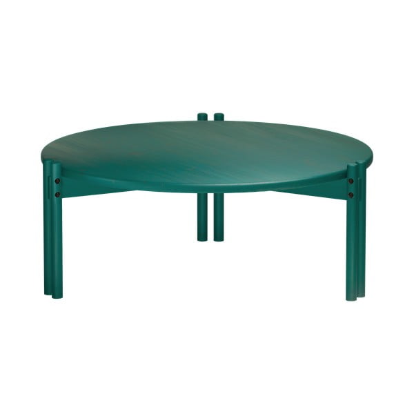 Apvalios formos kavos staliukas iš pušies masyvo žalios spalvos ø 80 cm Sticks – Karup Design