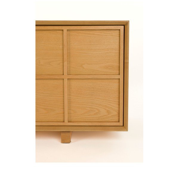 Natūralios spalvos iš uosio masyvo TV spintelė 160x54x42 cm Raster – Zuiver-image-3