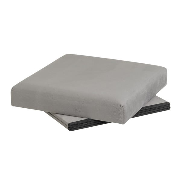 Iš velveto pufas šviesiai pilkos spalvos Estela – Casa Selección-image-3